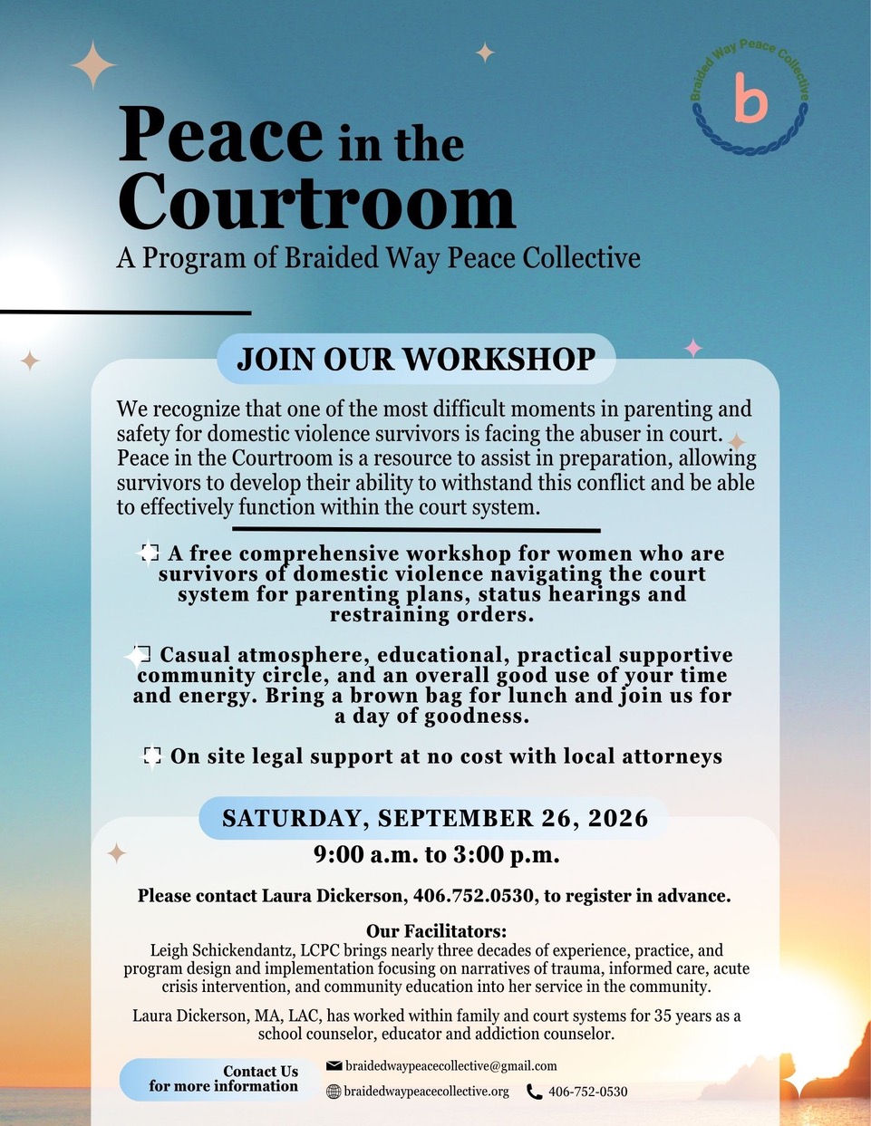 Peace in the Courtroom workshop by Braided Way Peace Collective